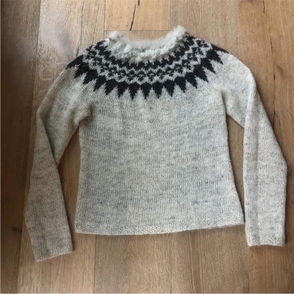 Icelandic Fair Isle Nordic Wool Handmade sweater size S price firm! - Picture 3 of 7